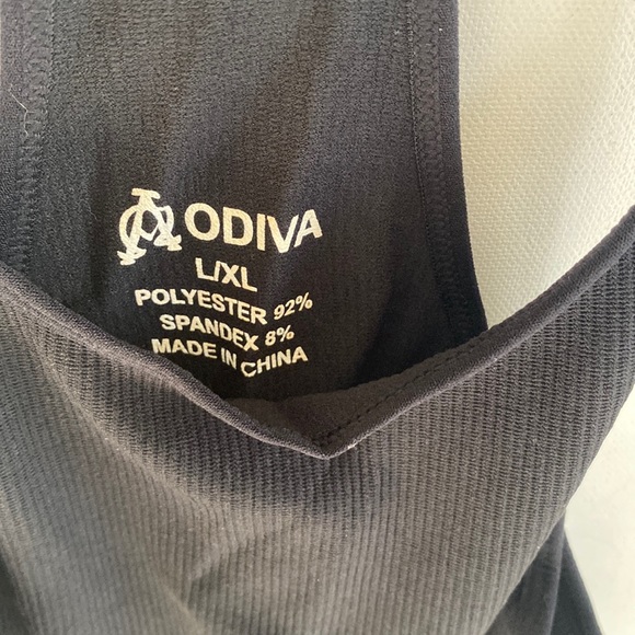 (AA4) Odiva Black Ribbed 2piece Tank top and Biker Short set, Size XL, NWT - Picture 9 of 14